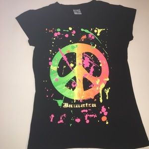 Jamaica Peace Sign tye dyed tee shirt